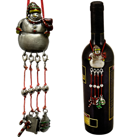 Wine Charms | Snowman Bottle Necklace