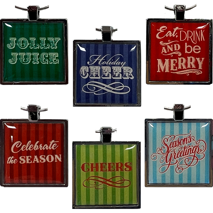 Wine Charms | Holiday Enamel