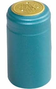 Heat Shrink PVC Capsules Metallic Light Blue